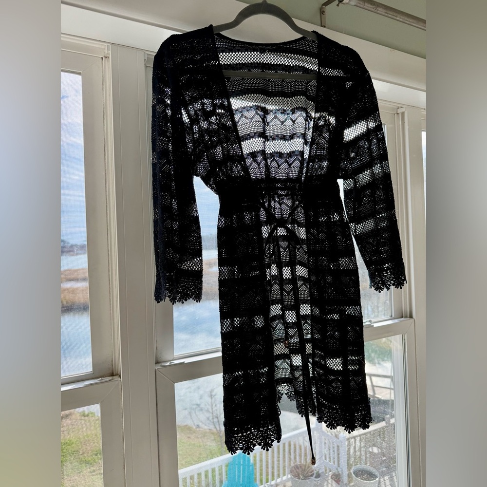 Black Lace Swim Suit Cover Up